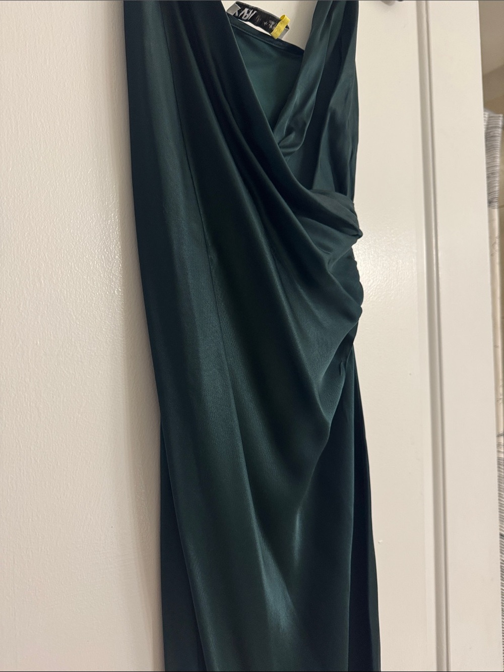 Zara Emerald Green Satin Maxi Slip Dress - Picture 4 of 8